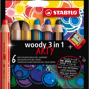 STABILO Farbstifte woody 3in1 880/6-1-20 ARTY 6 Stück