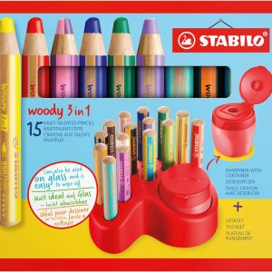 STABILO Farbstifte Woody 3 in 1 8802-15-01 Tischset, 15-teilig ass.
