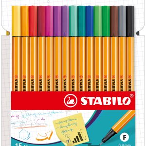 STABILO Fineliner Point 88 0.4mm 8815-4 Kartonetui 15 Stk.