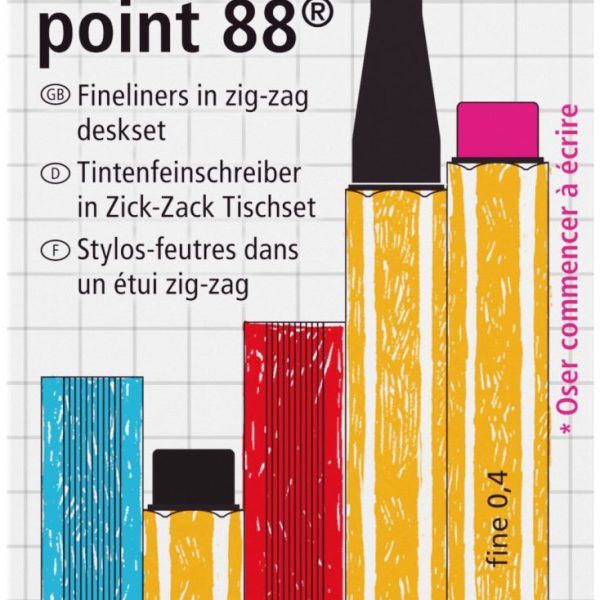 STABILO Fineliner Point 88 0.4mm 8818/6 Zick Zack Etui 18 Stück
