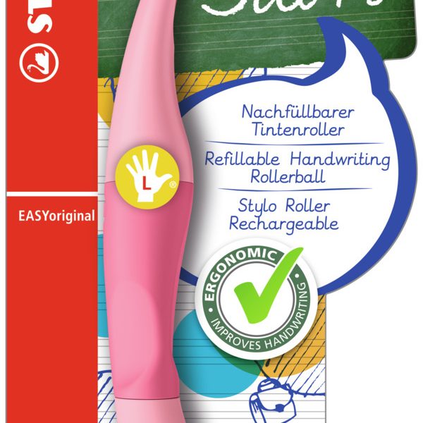 STABILO Tintenroller Easy Original B-58465-3 pastell pink, Linkshänder