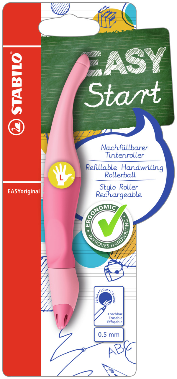 STABILO-B-58465-3-4006381584654 STABILO Tintenroller Easy Original B-58465-3 pastell pink, Linkshänder – Hochwertig & günstig bei ShopDeca