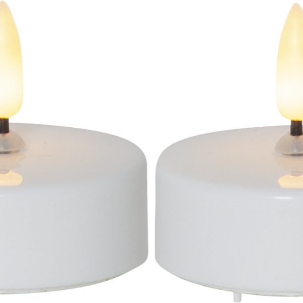 STAR TRADING LED Teelicht Flamme 5.8cm 12.063-06 weiss 2 Stück