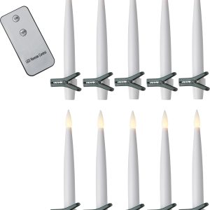 STAR TRADING LED Kerzen Paulina 15.5cm 12.064-65 weiss, Remote 10 Stück