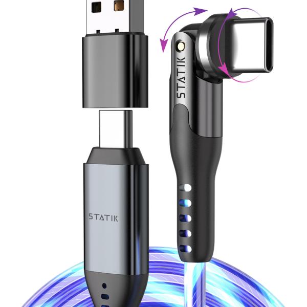 STATIK PowerPivot Pro, Glowing LED PUP-0465-6FT-CC USB-C to C, 2m 100W