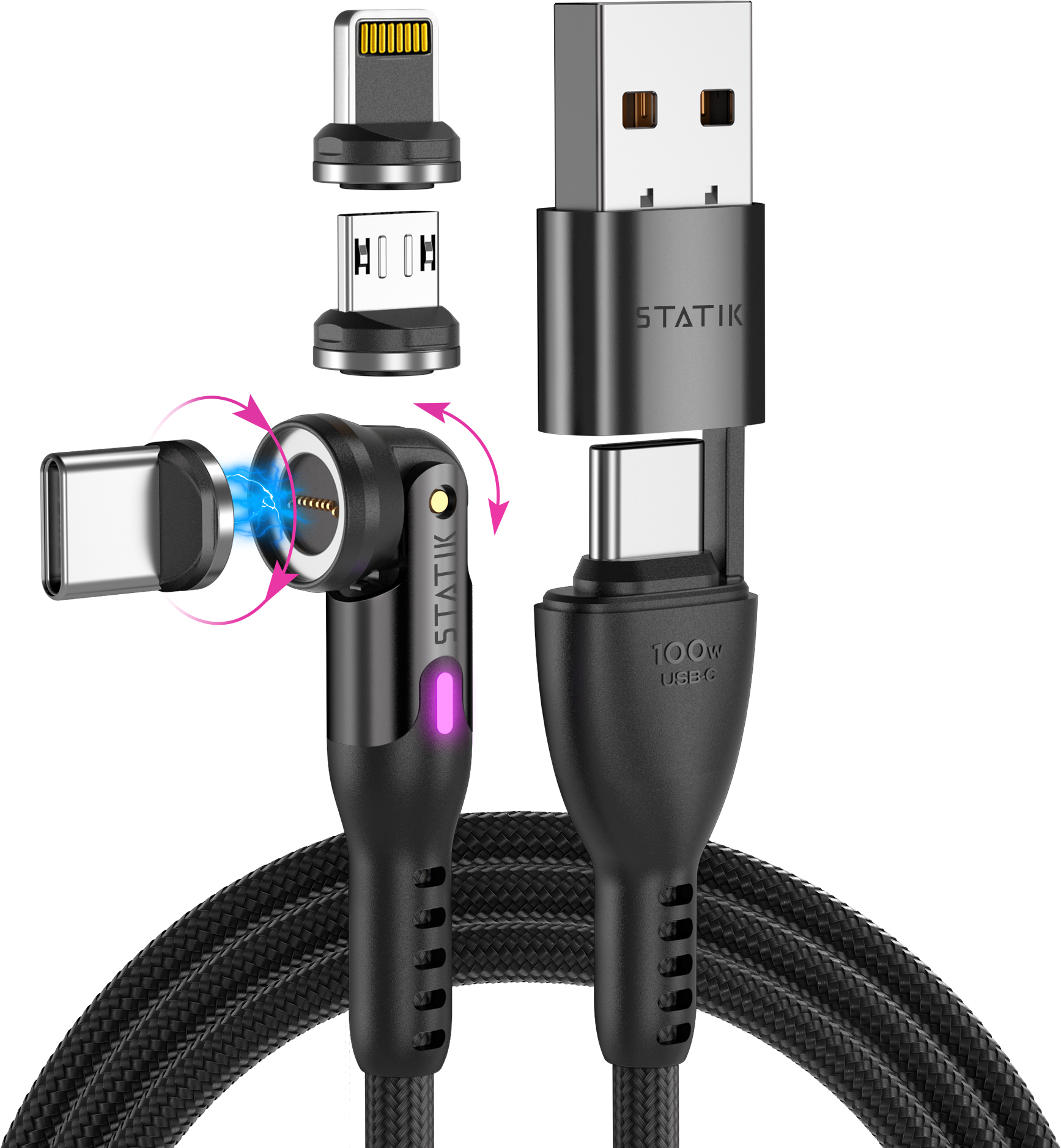 STATIK-PUP-0520-10FT-0810024055166 STATIK Statik 360 Pro, Uni.Mag. Tip PUP-0520-10FT Cable, 3m, 100W Black – Hochwertig & günstig bei ShopDeca