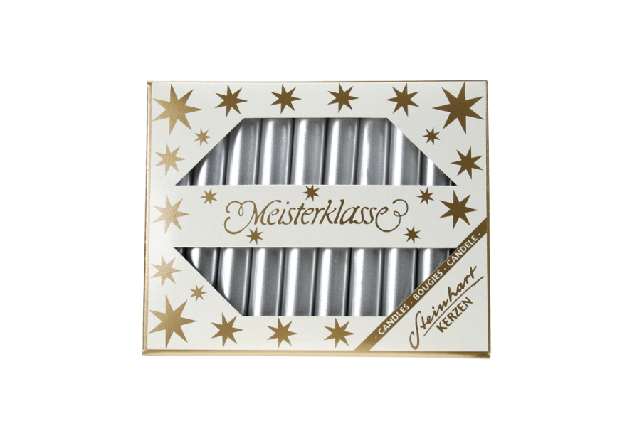 STEINHART Baumkerzen 95x13mm 02390-03 silber 20 Stück