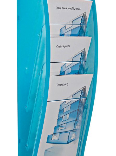 STYRO Wandprospekthalter A4 128-340.0230 lagoon 4 Fächer