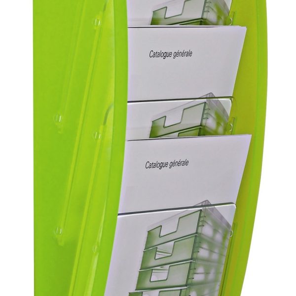 STYRO Wandprospekthalter A4 128-340.0250 kiwi 4 Fächer