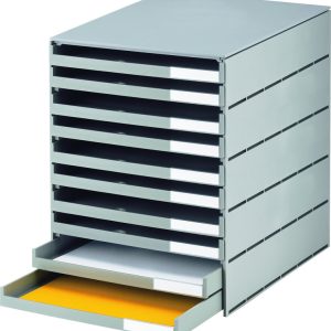 STYRO Schubladenbox styroval öko 14-8002.85 grau/grau 10 Schubladen