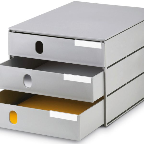 STYRO Schubladenbox styroval öko 14-8050.85 grau/grau 3 Schubladen