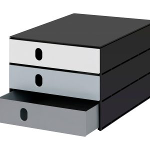 STYRO Schubladenbox styroval flow 14-8050.98 schwarz/grau 3 Schubladen