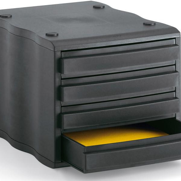 STYRO Schubladenbox schwarz 248850099 4 Fächer