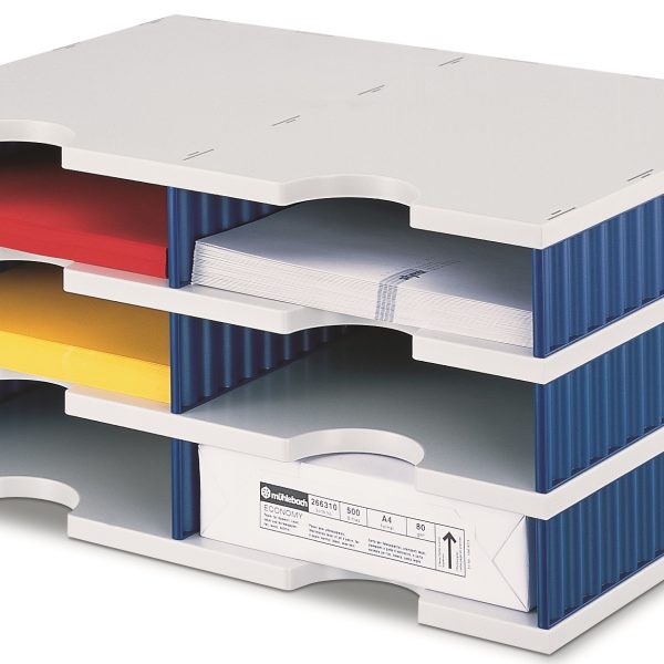 STYRO Ablagesystem styrodoc duo 268-02031.38 grau/blau 6 Fächer