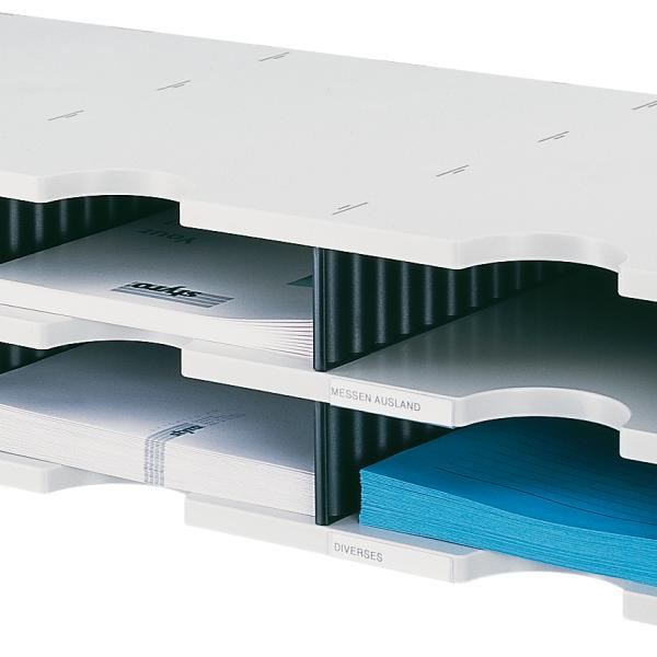 STYRO Ablagesystem styrodoc trio 268-03021.98 grau/schwarz 6 Fächer