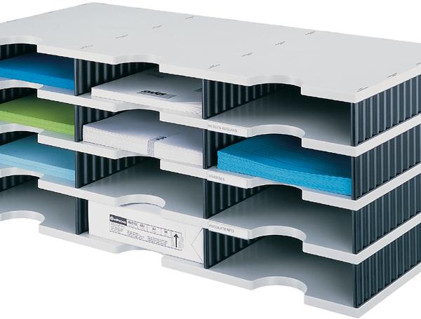 STYRO Ablagesystem styrodoc trio 268-03041.98 schwarz/grau 12 Fächer