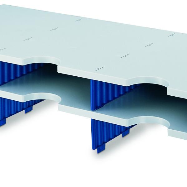 STYRO Aufbaueinheit styrodoc trio 268-13021.38 grau/blau 6 Fächer
