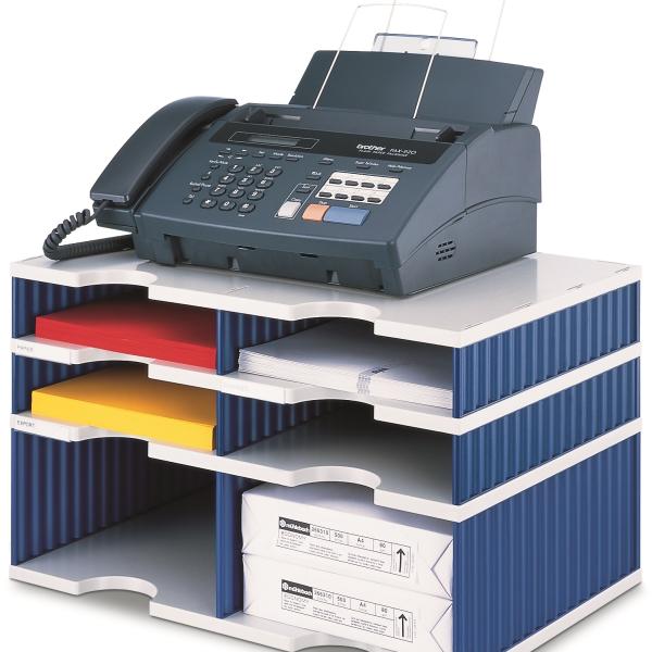 STYRO Ablagesystem styrodoc duo 268-2022211 grau/blau 6 Fächer