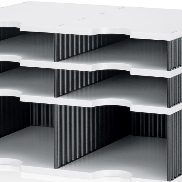 STYRO Ablagesystem styrodoc duo 268-2022211 grau/schwarz 6 Fächer