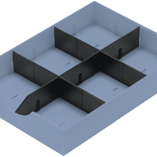 STYRO Systemschublade styrodoc 268-405.36 taubenblau/schwarz 6-teilig