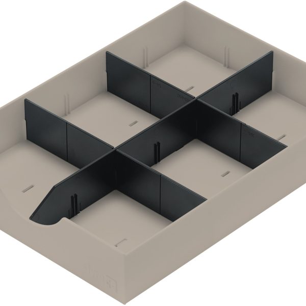 STYRO Systemschublade styrodoc 268-405.75 taupe/schwarz 6-teilig