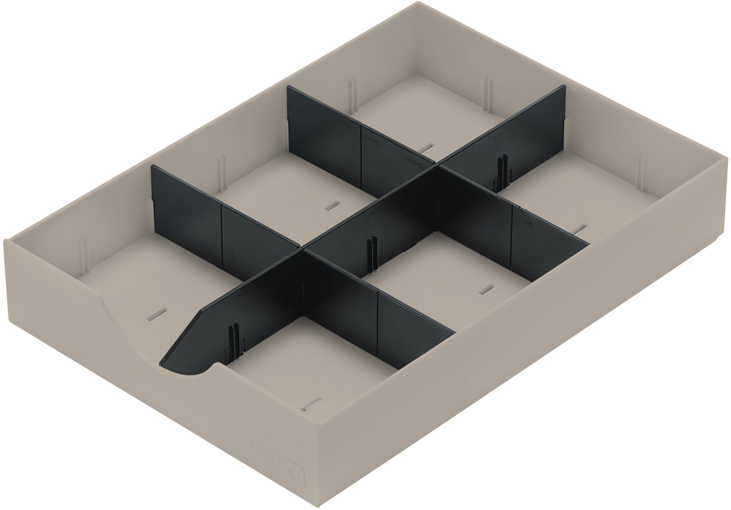 STYRO-268-405.75-7612176081436 STYRO Systemschublade styrodoc 268-405.75 taupe/schwarz 6-teilig – Hochwertig & günstig bei ShopDeca