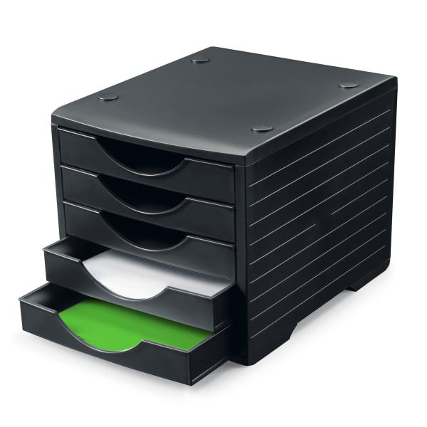 STYRO Schubladenbox styrogreenbox 275-8420.991 schwarz/schwarz 5 Fächer