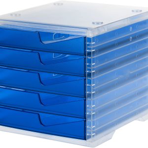 STYRO Styroswingbox light 275-8430.322 transparent/blau 5 Schubladen