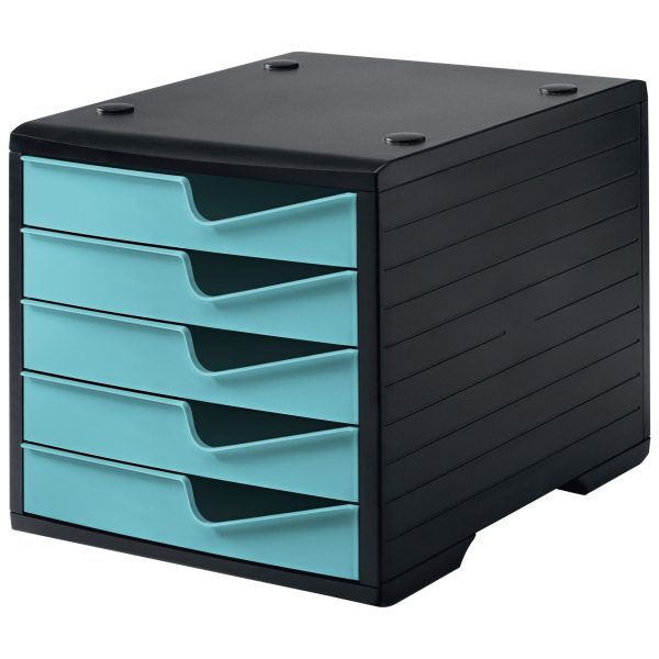 STYRO Styroswingbox 275-8430.529 schwarz/aqua 5 Schubladen