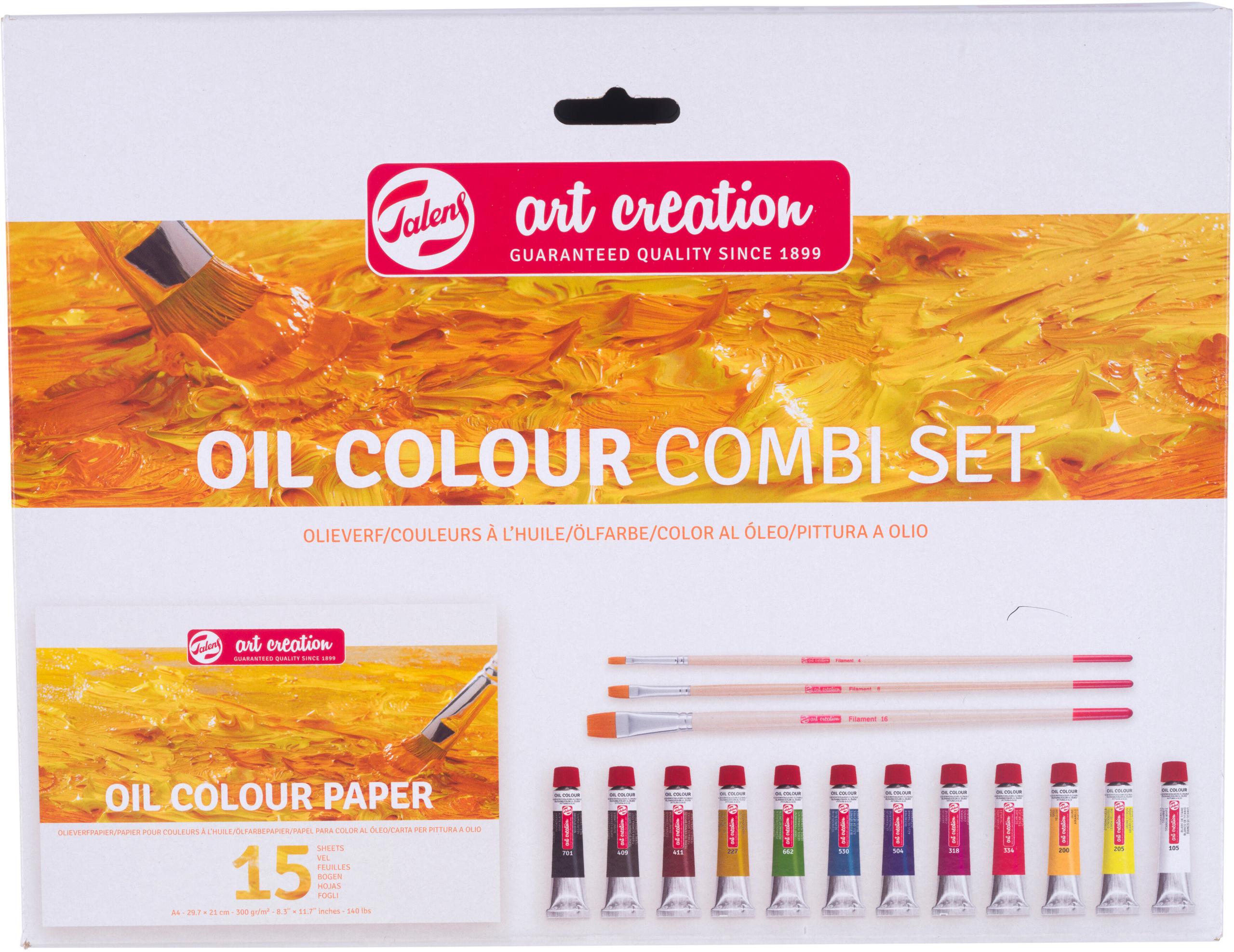 Talens Art Creation Oil paint combiset with paper TALENS Öl Combi Set 12x12ml 9020194M Farbe, Pinsel, Papier – Hochwertig & günstig bei ShopDeca