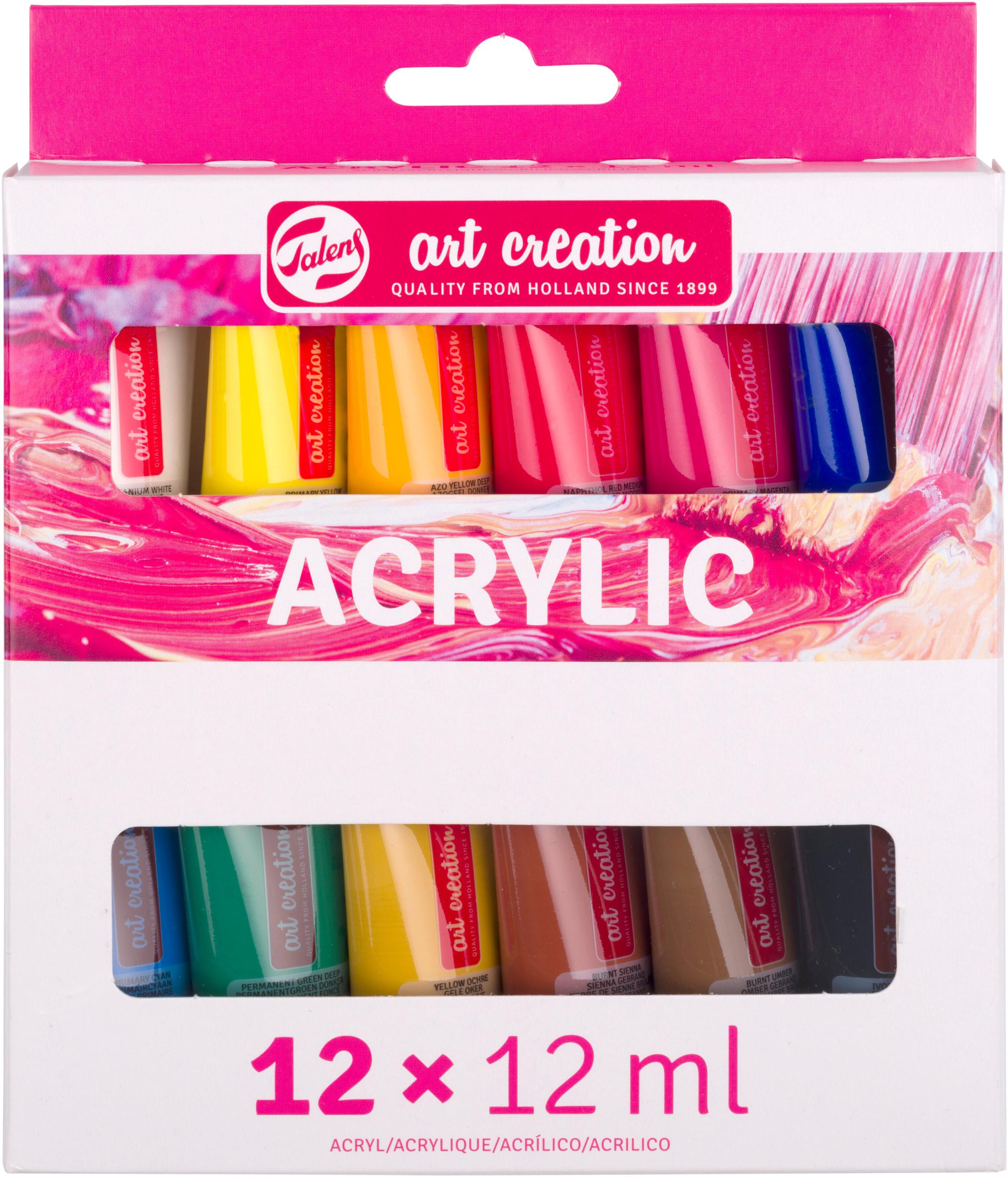 Talens Art Creation Acrylic set 12 x 12 ml TALENS Acrylfarbe 12 x 12ml 9021812M Starterset – Hochwertig & günstig bei ShopDeca