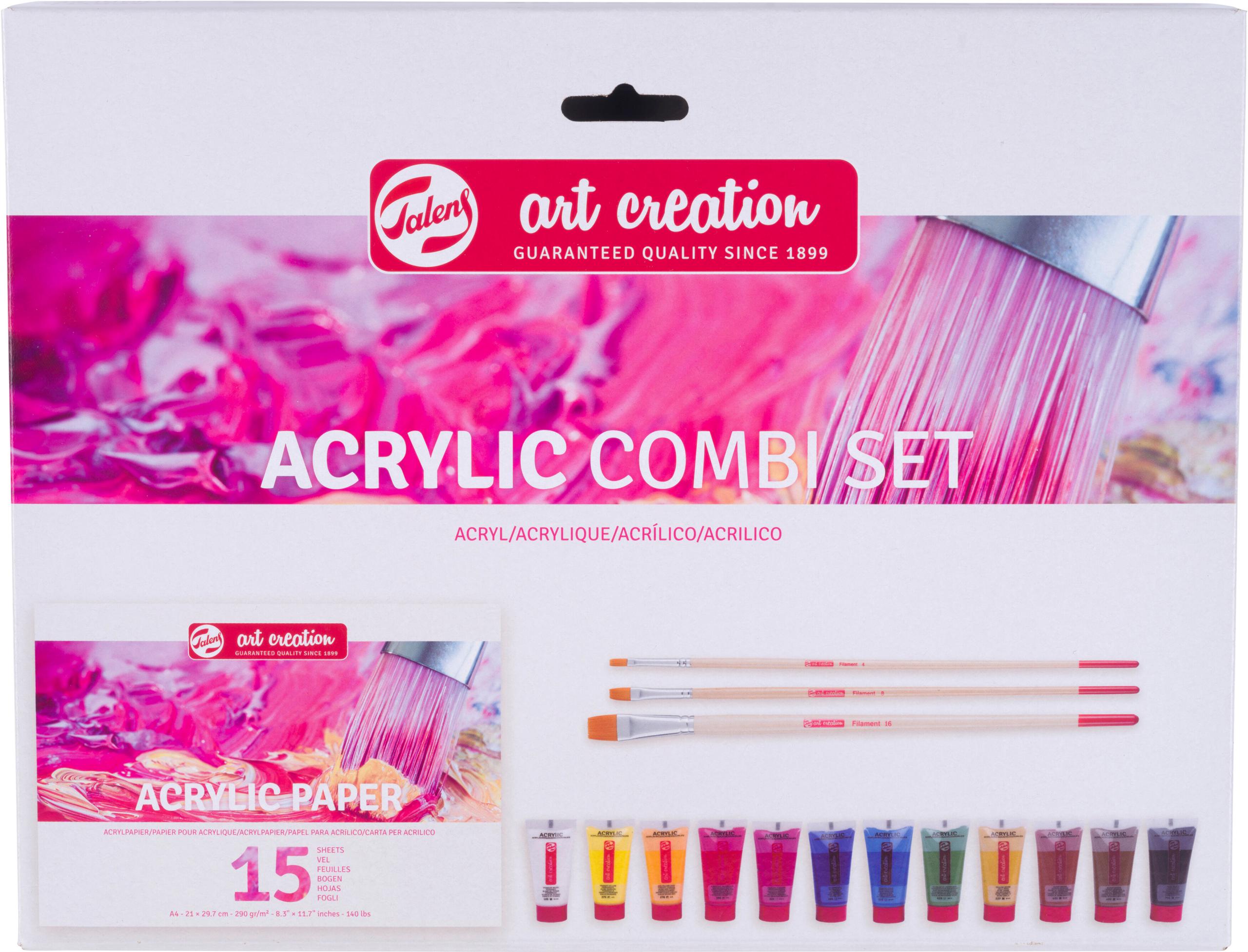 Talens Art Creation Acrylic combiset with paper TALENS Acryl Combi Set 12x12ml 9021894M Farbe, Pinsel, Papier – Hochwertig & günstig bei ShopDeca