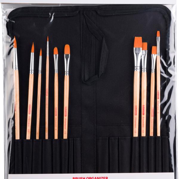 TALENS Öl- und Acrylpinselset 9099230M mit Organizer 10 Stück