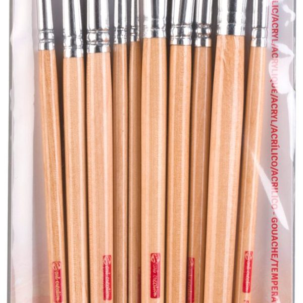 TALENS Öl- und Acrylpinselset 9099232M rund, flach, Katzen. 10 Stück