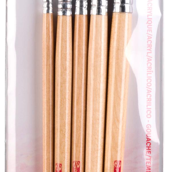 TALENS Öl- und Acrylpinselset 9099235M rund, flach, Katzen. 5 Stück