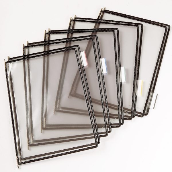 TARIFOLD Drehtaschen T-Display 6114007 schwarz, 5 Tabs 50mm 10 Stück