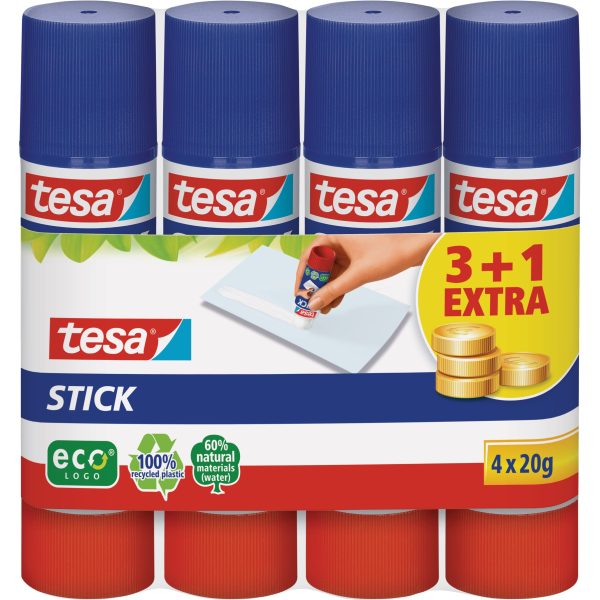 TESA Stick ecoLogo 4x20g 570880020 grün, 4 Stück