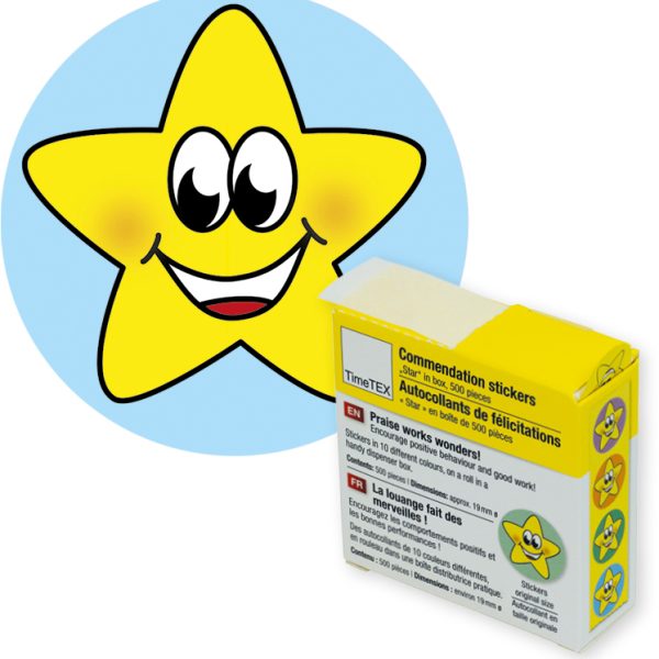 TIMETEX Belobigungs-Aufkleber 62764 Sternchen bunt 500 Stück