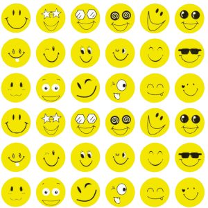 TIMETEX Belobigungs-Aufkleber 62781 Gesicht gelb 288 Stück