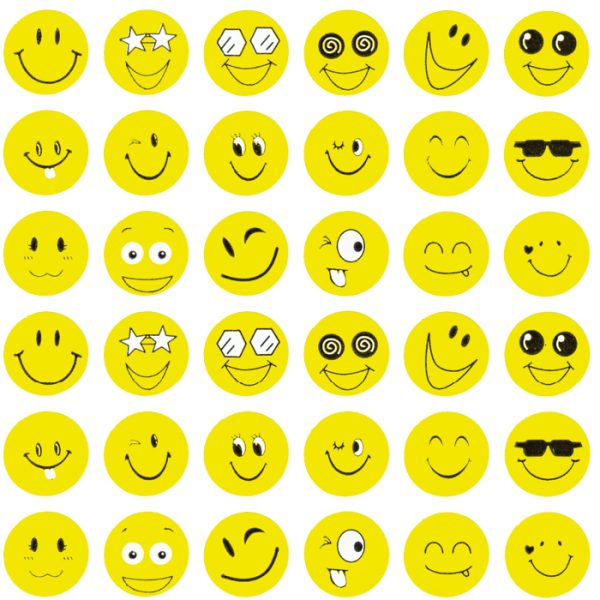 TIMETEX Belobigungs-Aufkleber 62781 Gesicht gelb 288 Stück