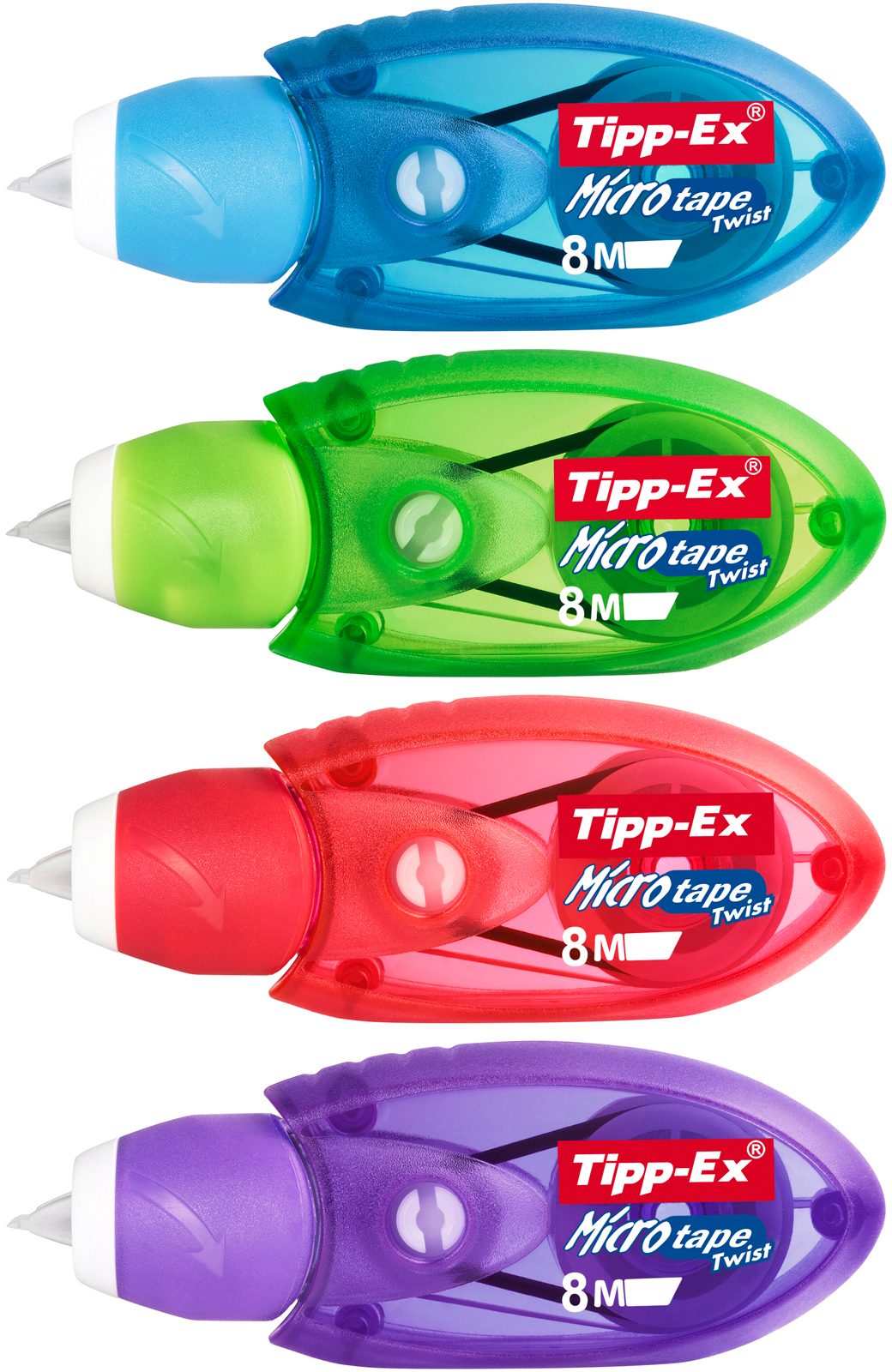 Tipp-Ex-Twist Micro Tape-Body-Assorted Colours-Blue-Green-Pink-P TIPP-EX Microtape Twist 8mx5mm 8794311 Blister 2 Stück – Hochwertig & günstig bei ShopDeca