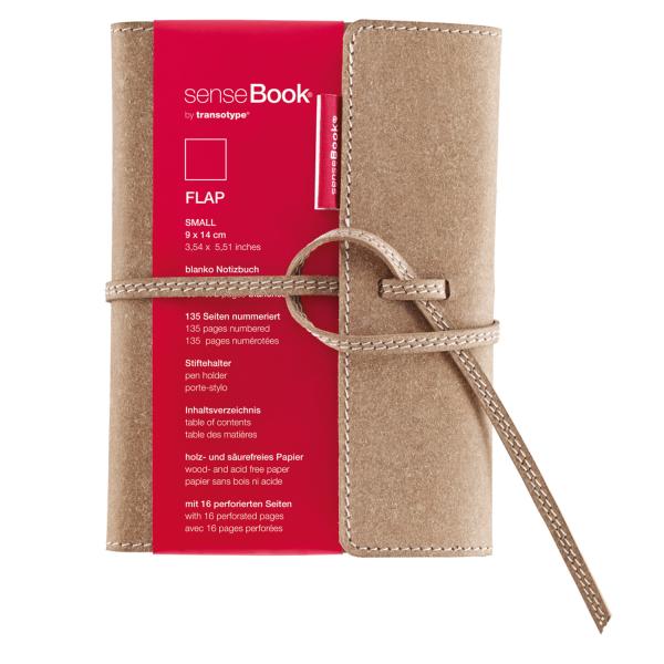 TRANSOTYPE senseBook FLAP A6 75010600 blanko, S, 135 Seiten beige
