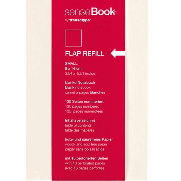 TRANSOTYPE senseBook FLAP REFILL A6 75510601 liniert, S, 135 Seiten beige