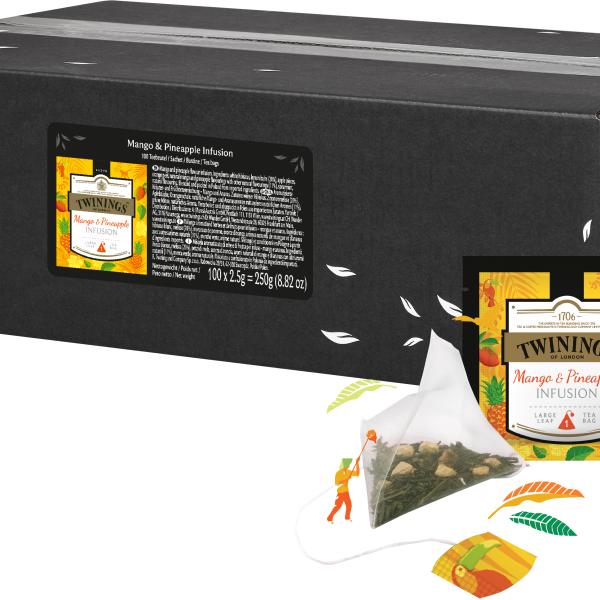 TWININGS Mango & Pineapple Infusion 100016921 Pyramide 2.5g, 100 Stk.