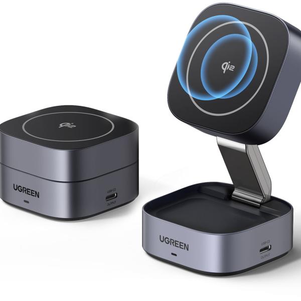 UGREEN Magnetic Wireless Charger 35316 2in1,20W,Qi2, iPhone,AirPods