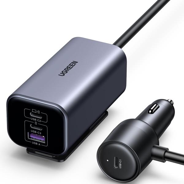 UGREEN Car Charger 150W,USB-C GaN 35571 USB-A+2xUSB-C Charging Hub