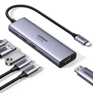 UGREEN 6-in-1 USB-C Hub 35999 10Gbps 4k60Hz, 100W, Gray