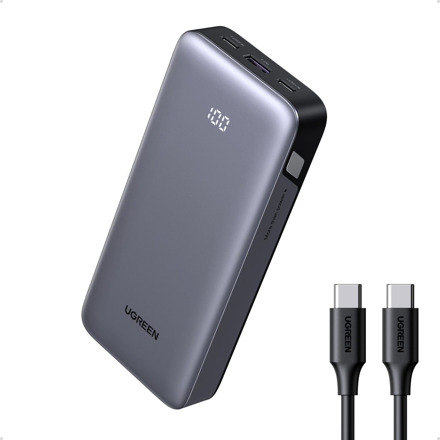 UGREEN-55989B-6941876268733 UGREEN Power Bank 20000mAh 30W 55989B Two-way Fast Charging, Grey – Hochwertig & günstig bei ShopDeca