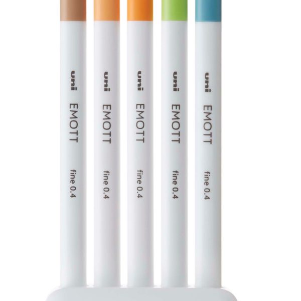 UNI-BALL Fineliner Emott 0.4mm PEM-SY_5C_NO.6 nature 5 Stück