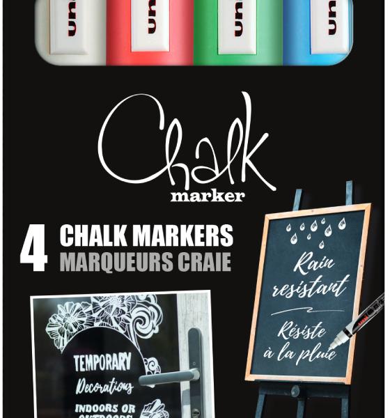UNI-BALL Chalk Marker 1.8-2.5mm PWE-5M4PAS15 Rundspitze 4 Stück